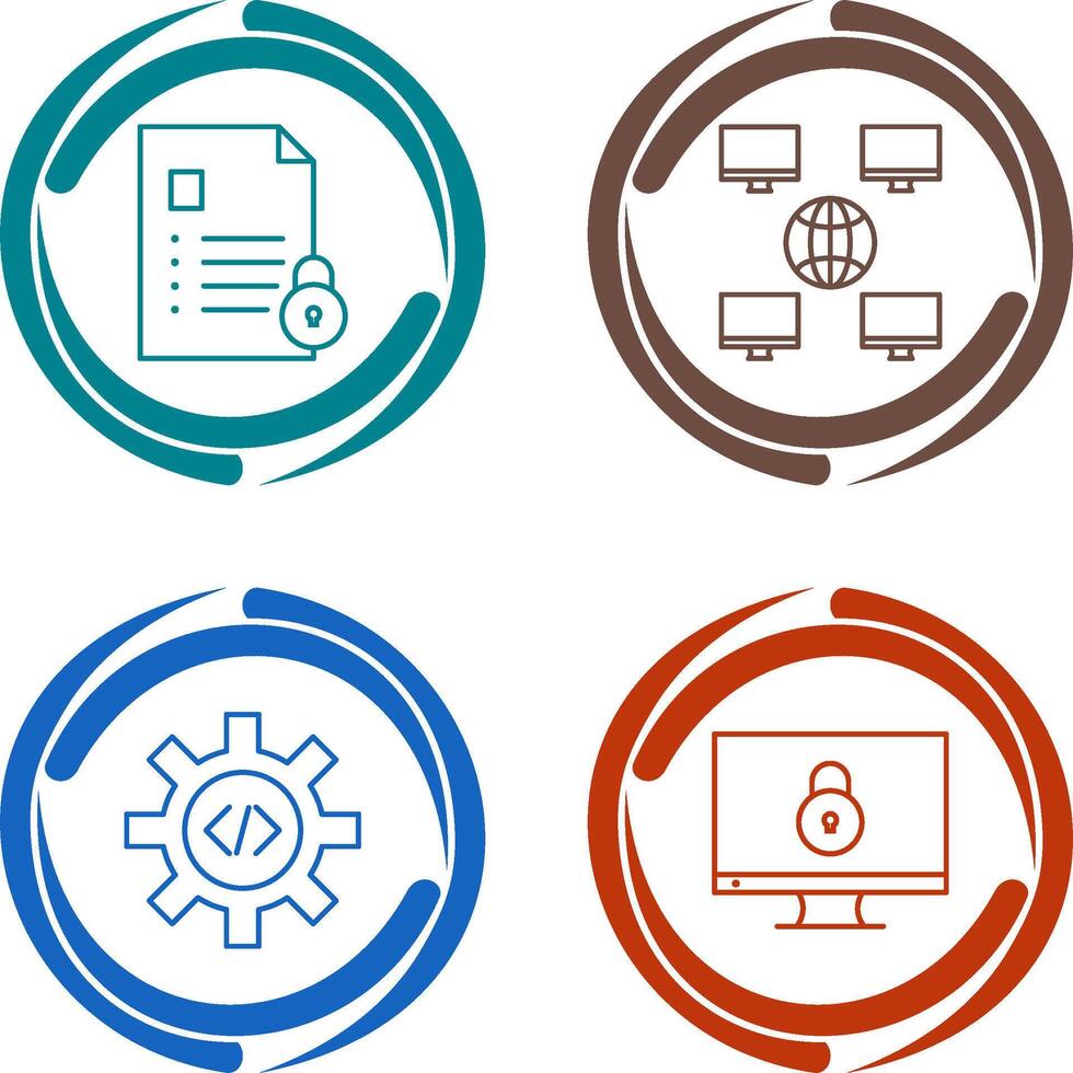 confidentiality and company network Icon vector