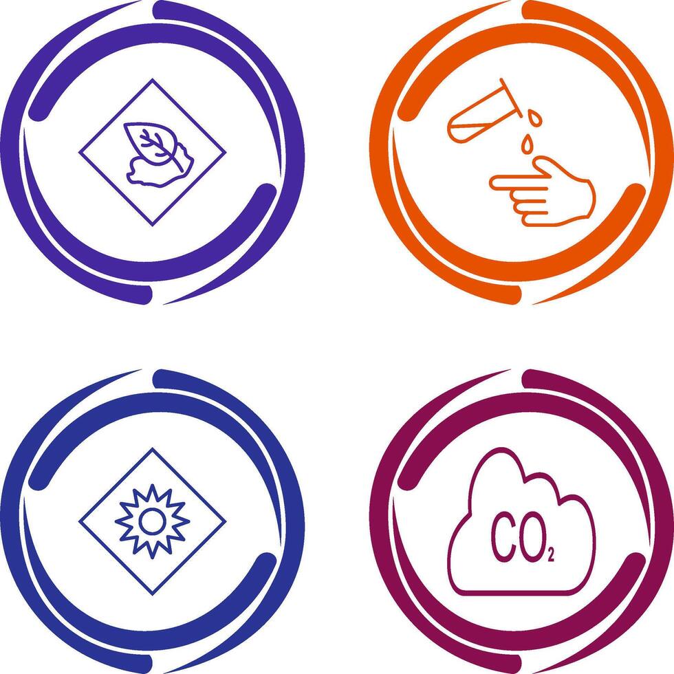 Environment hazard and Corrosive hazard Icon vector