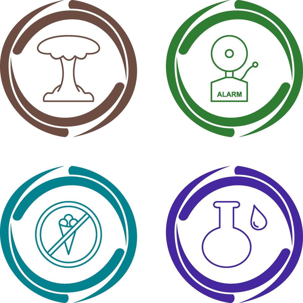 explosion and alarms Icon vector