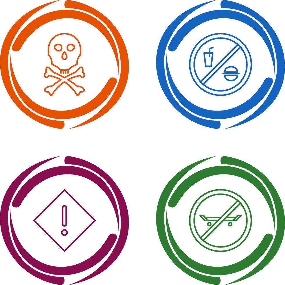 death sign and no foods or drink Icon vector
