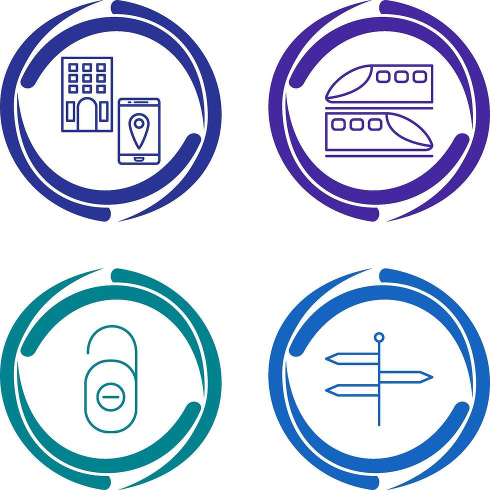 find hotel and train Icon vector