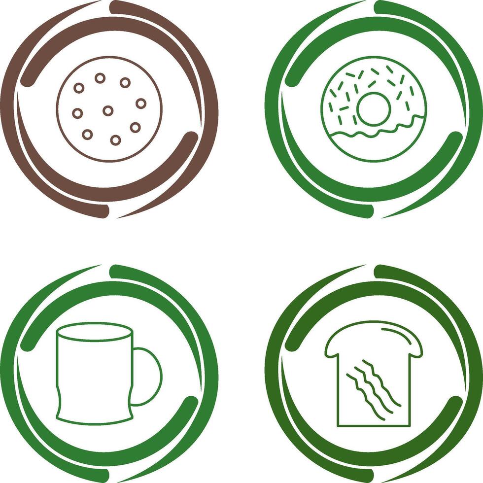 cookie and doughnut Icon vector