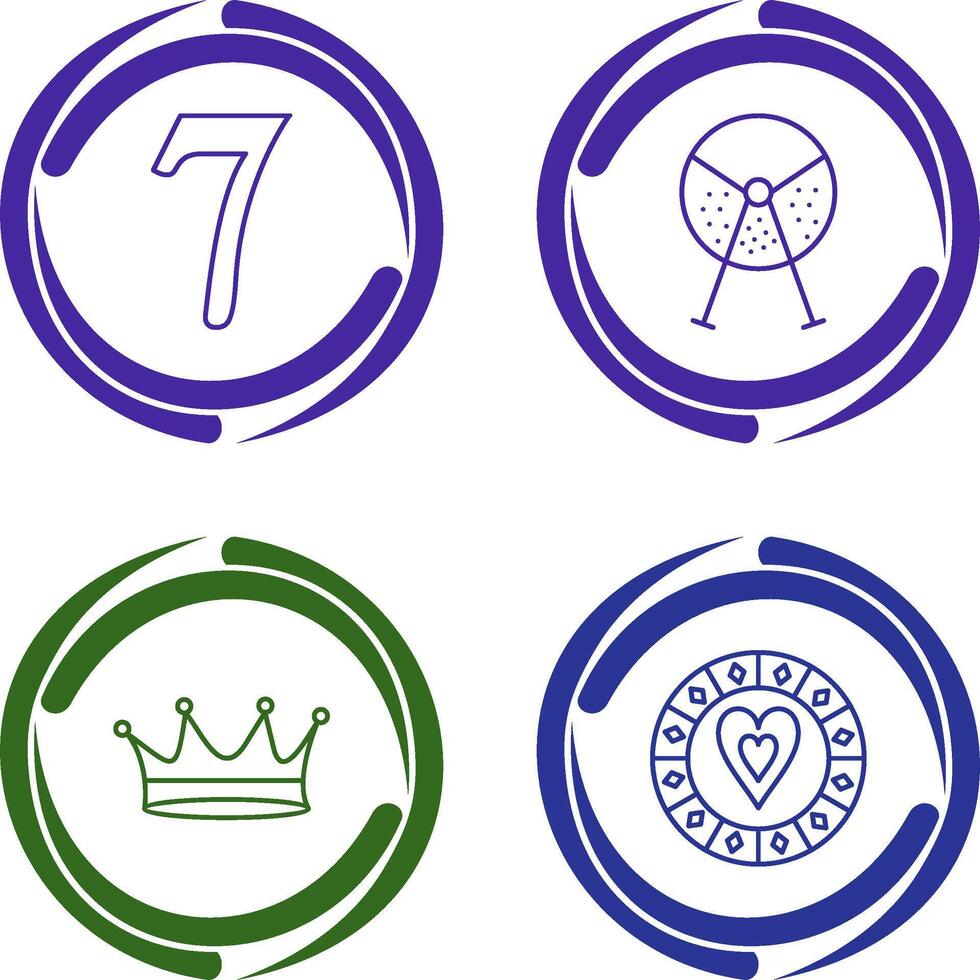 number sevens and lottery machine Icon vector