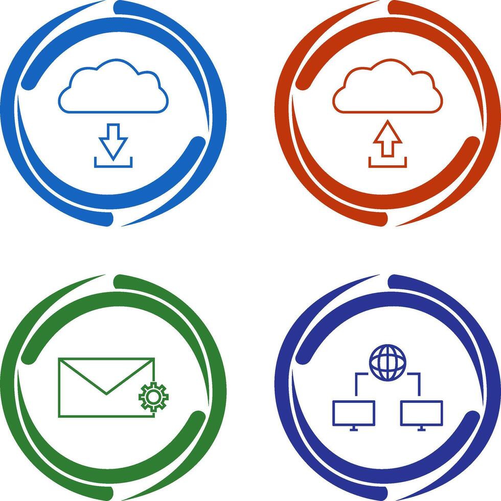 download from cloud upload to cloud Icon vector