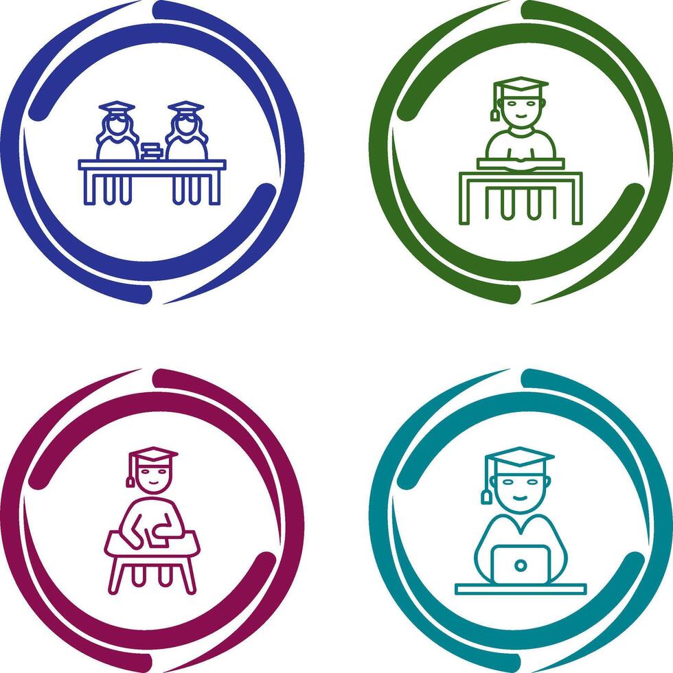 Combined Study and Studying on Desk Icon vector
