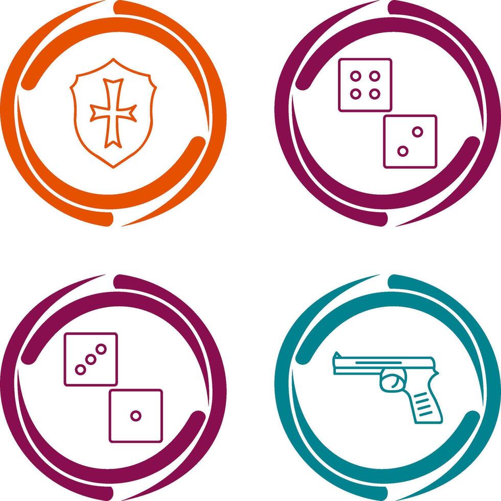 Dice and Shield Icon vector