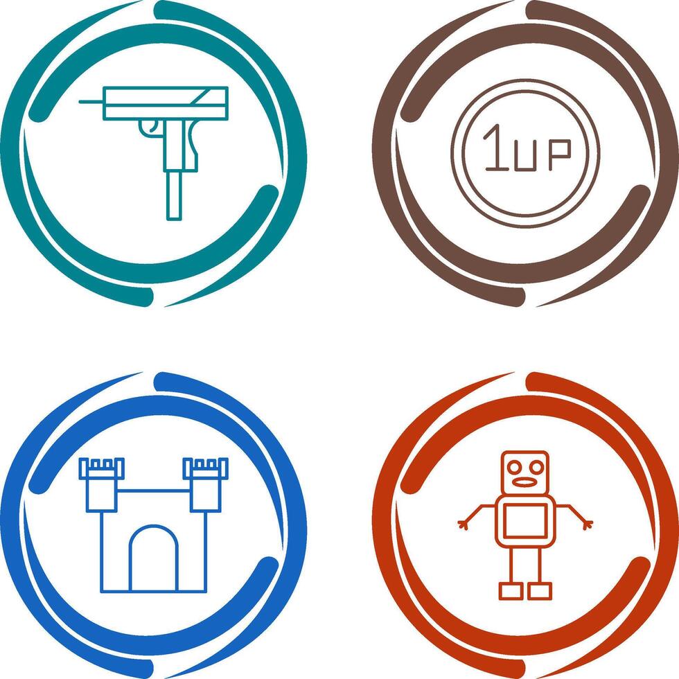 Gun and 1UP Icon vector