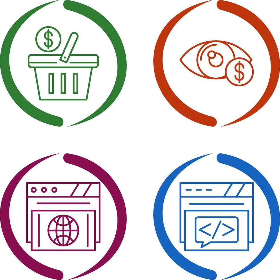 Shopping Basket and Eye Icon vector