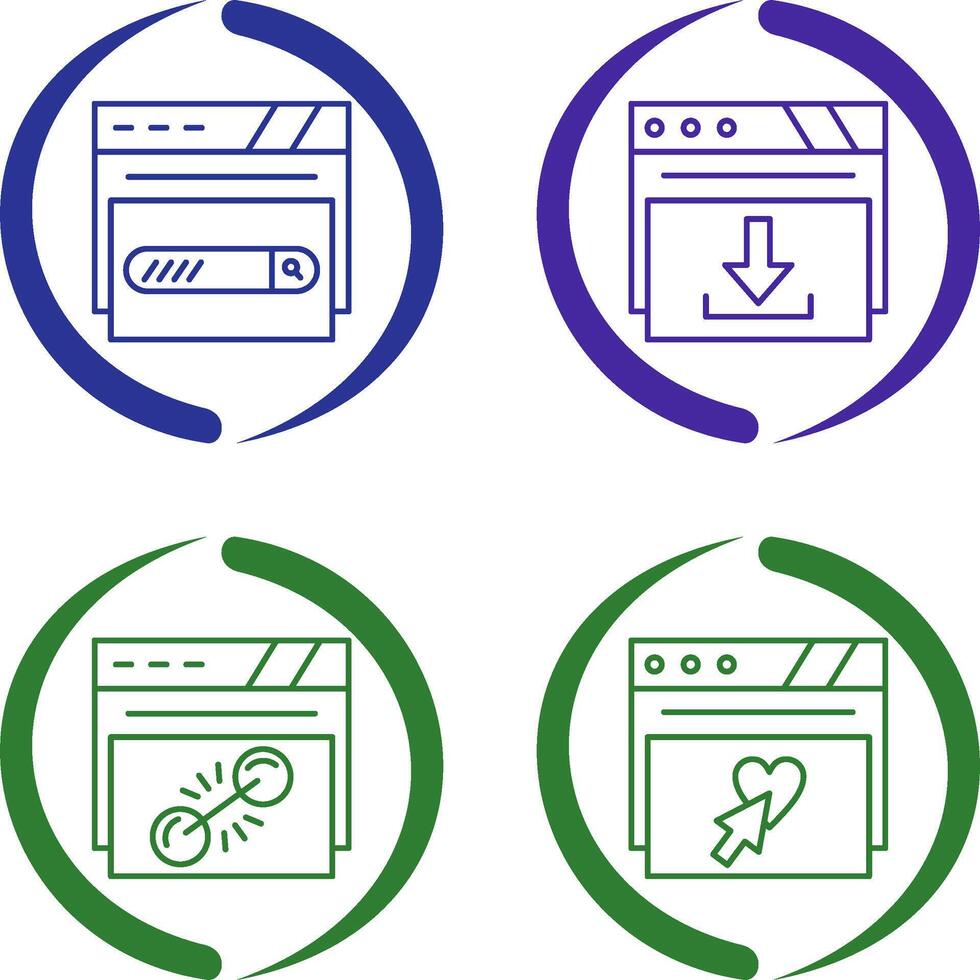 Search Bar and Download Icon vector