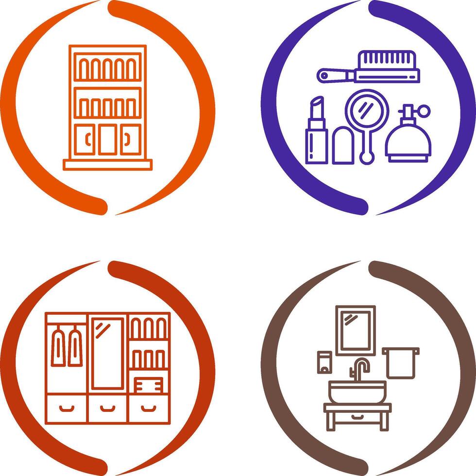 Book Shelf and Makeup Icon vector