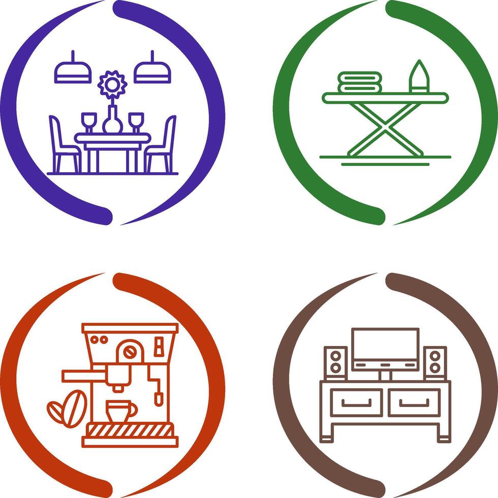 Iron Board and Table Icon vector