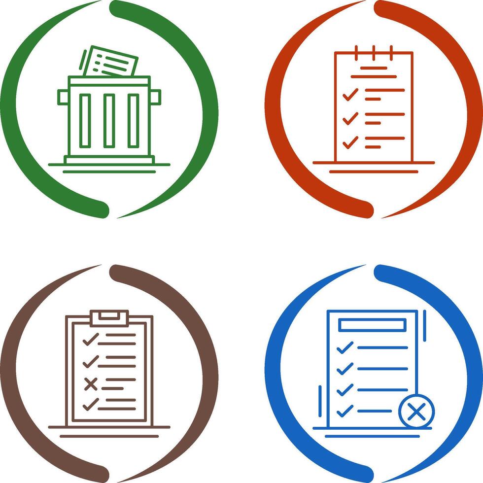 Trash List and Booking CheckList Icon vector