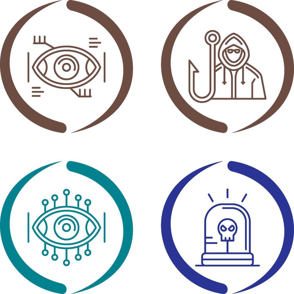 Eye Recongnition and Phishing Icon vector