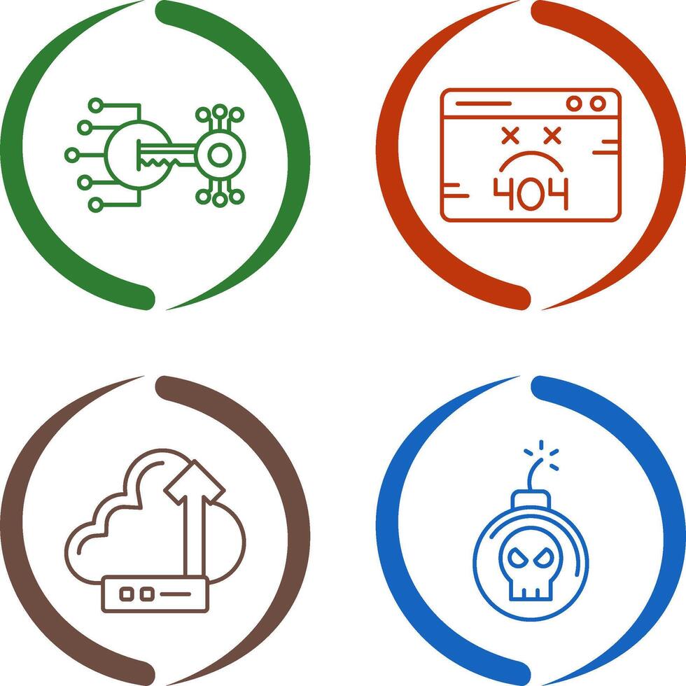 Encryption and 404 Error Icon vector