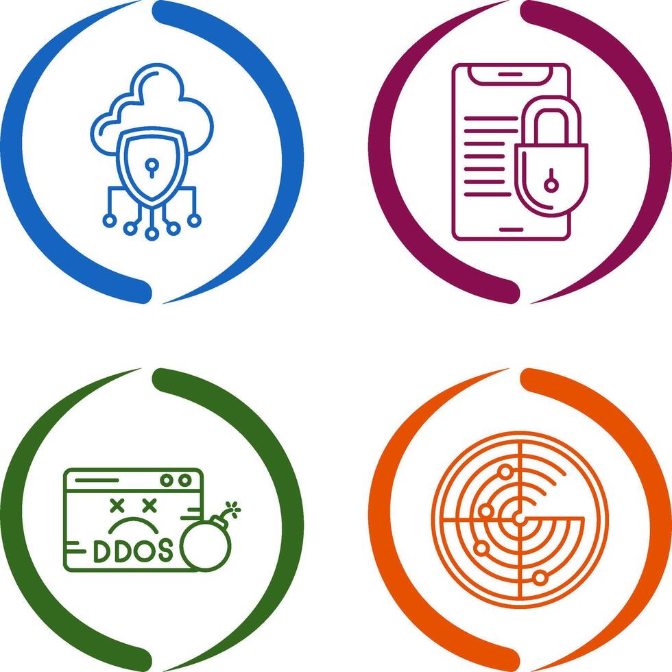 Data Protection and Smart Phone Icon vector