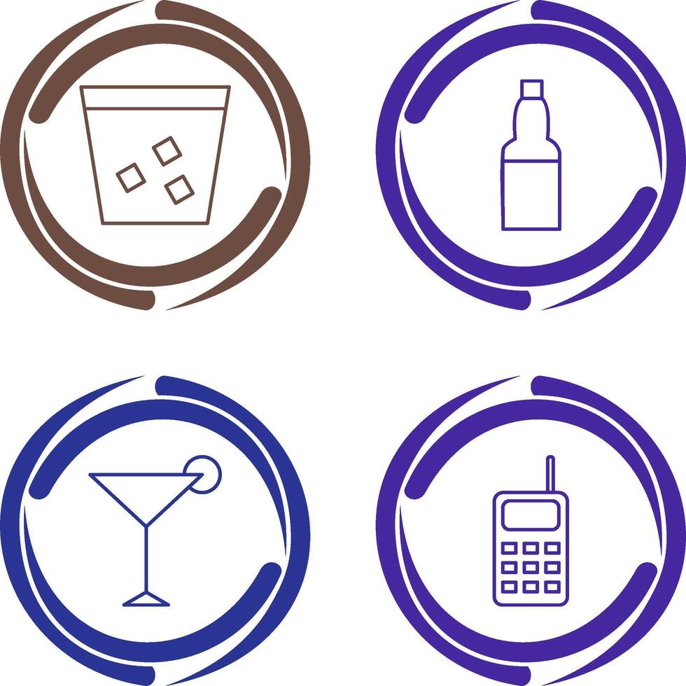 double shot and craft beer Icon vector