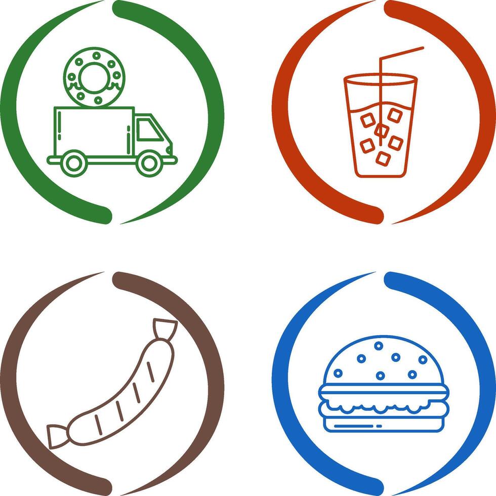 Delivery Truck and Cold Drink Icon vector