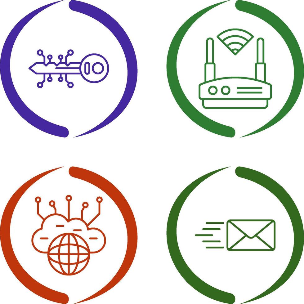 Key and WIFI Icon vector