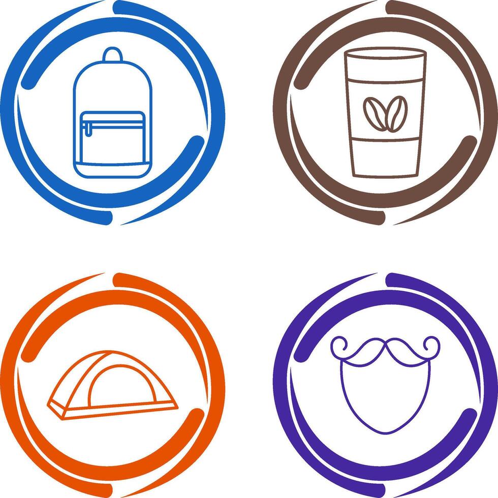Backpack and Coffee Icon vector