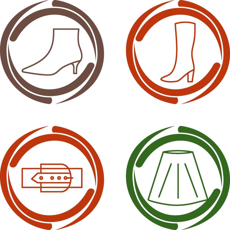 Boots with Heels and Long Boats Icon vector