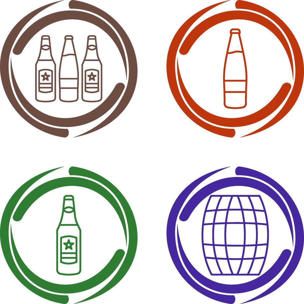 Beer Bottles and alcohol Icon vector