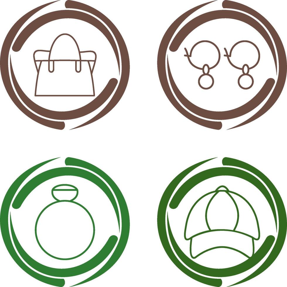 Bag and Earrings Icon vector