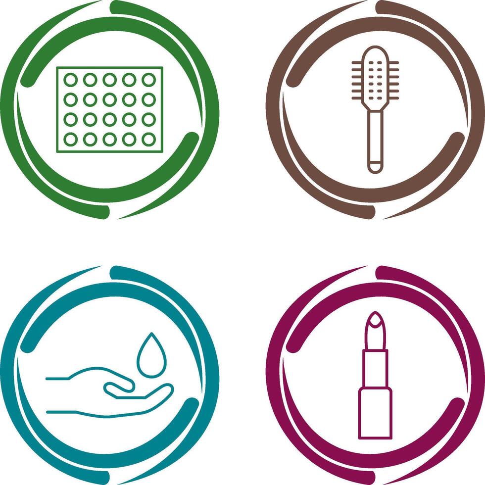 Colored Palette and Comb Icon vector