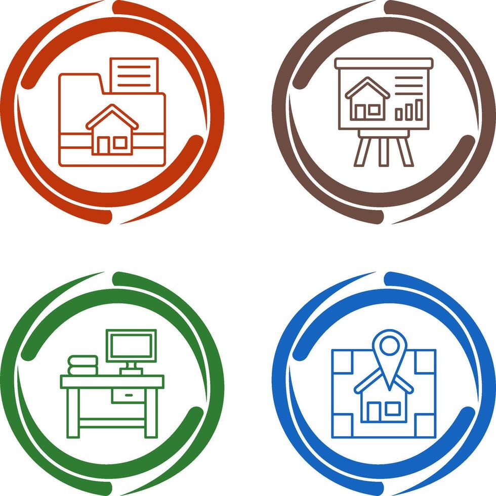 Folder and Presentation Icon vector