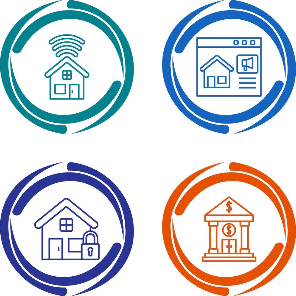 Smart house and Marketing Icon vector