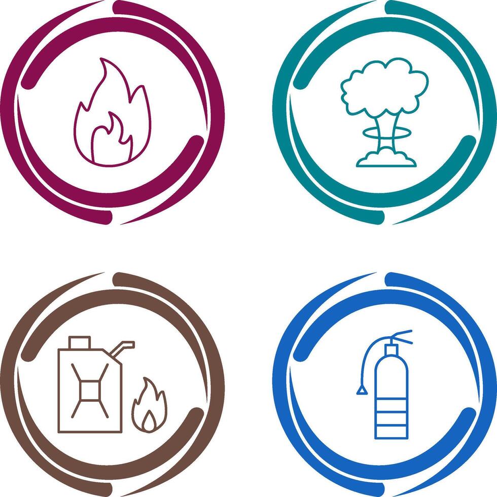 flame and bomb blast Icon vector