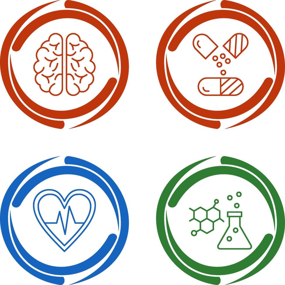 Brain and Capsule Icon vector