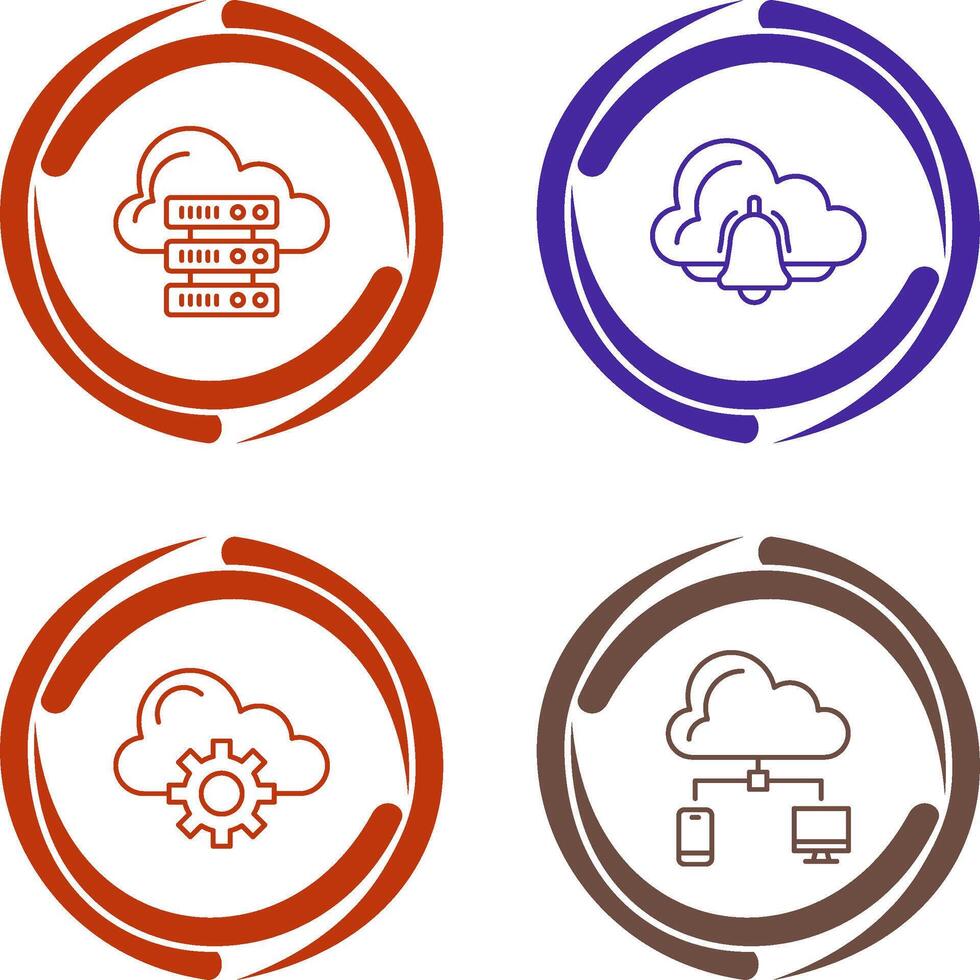 Alert and Server Icon vector