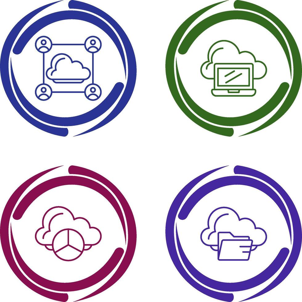 Network and Laptop Icon vector