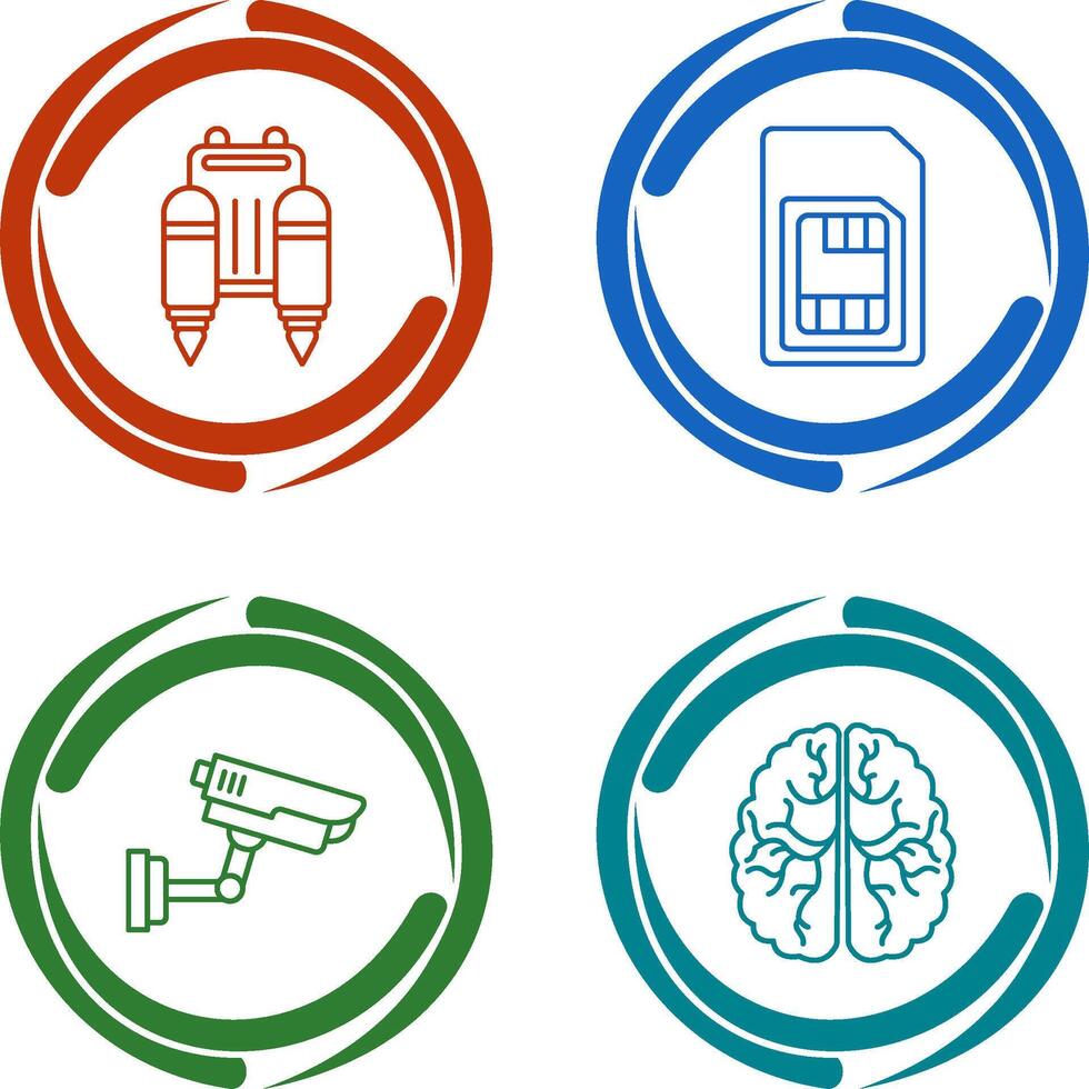 Jetpack and Sim Card Icon vector