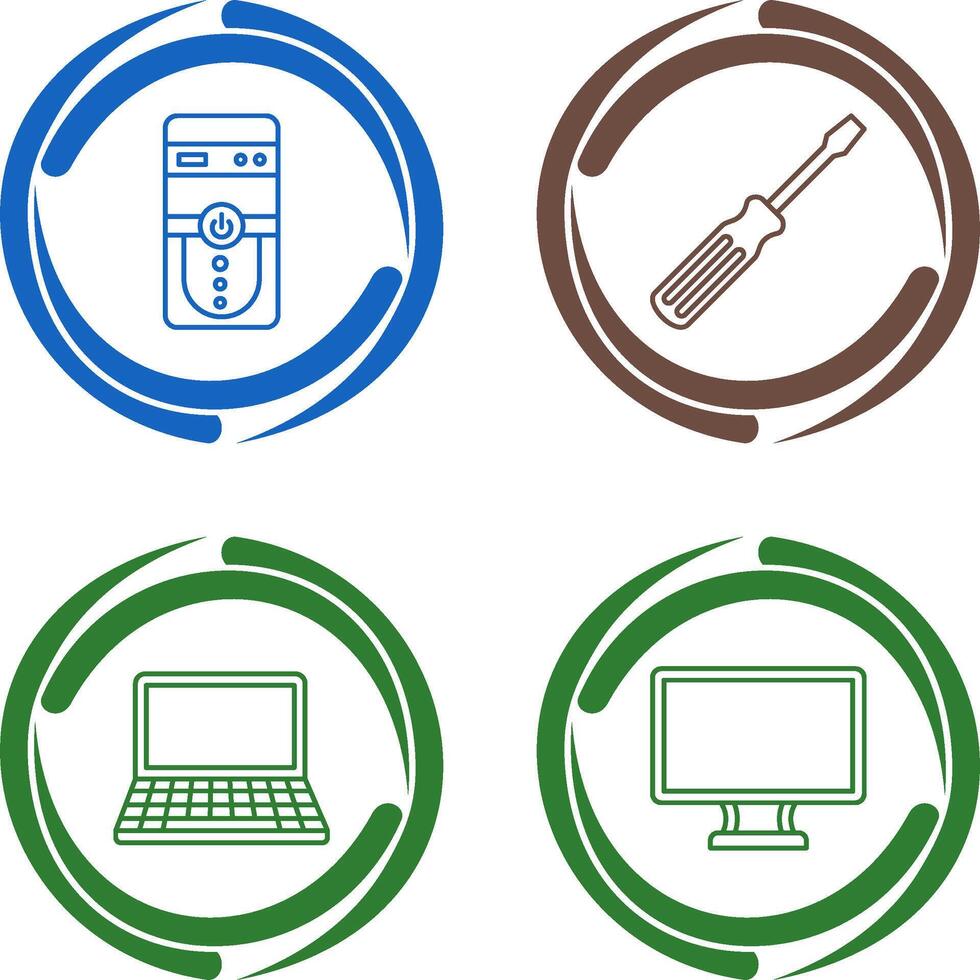 Cpu and Screw driver Icon vector
