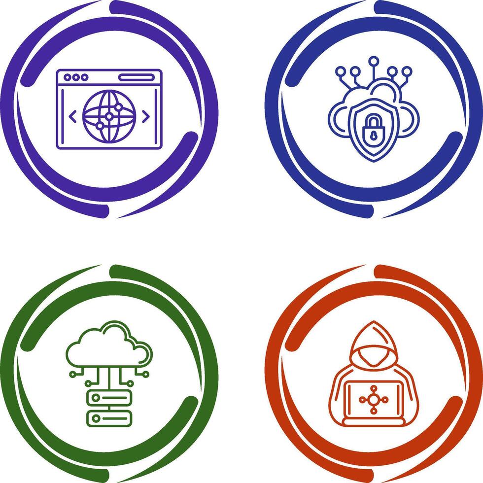 Cloud Security and Website Icon vector