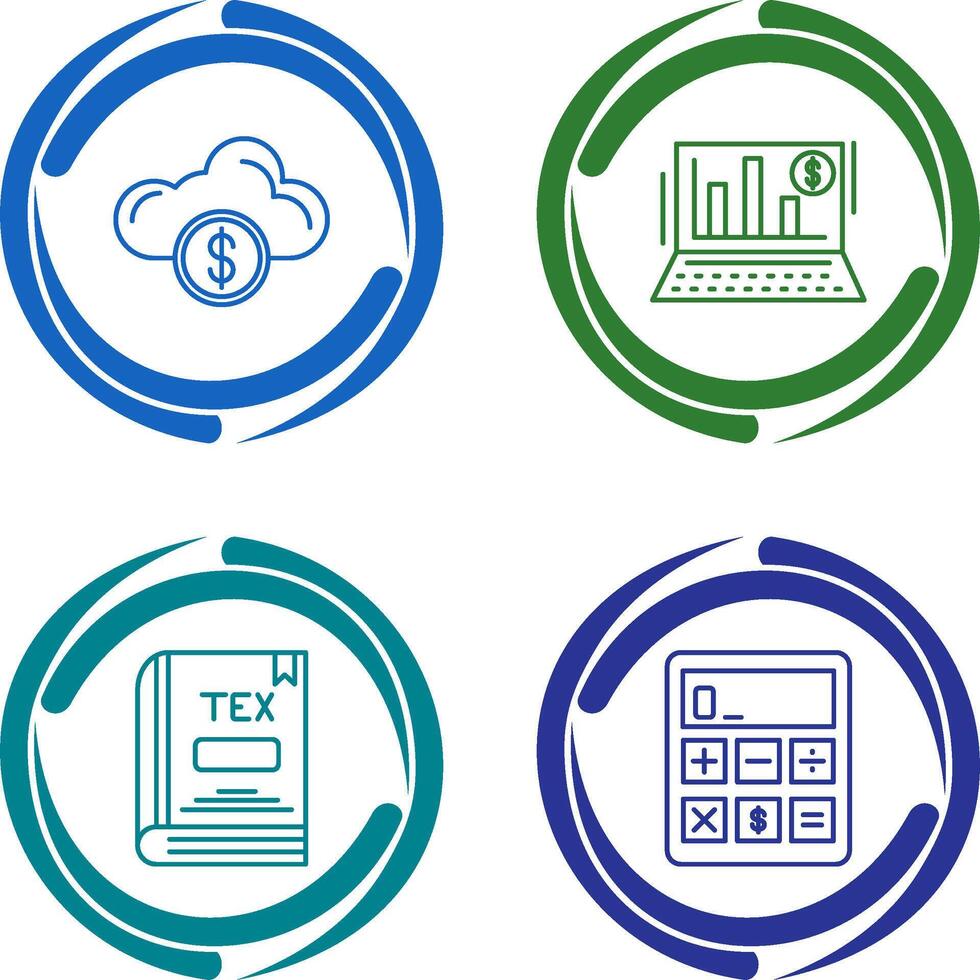 Cloud Computing and Bar Chart Icon vector