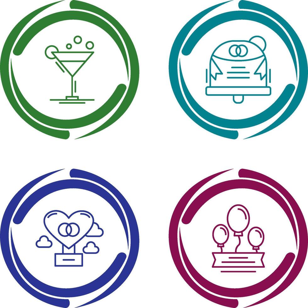Coktail and Wedding Icon vector