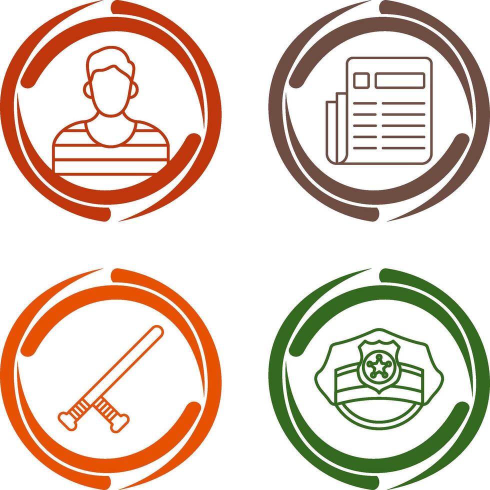 Prisioner and Newespaper Icon vector