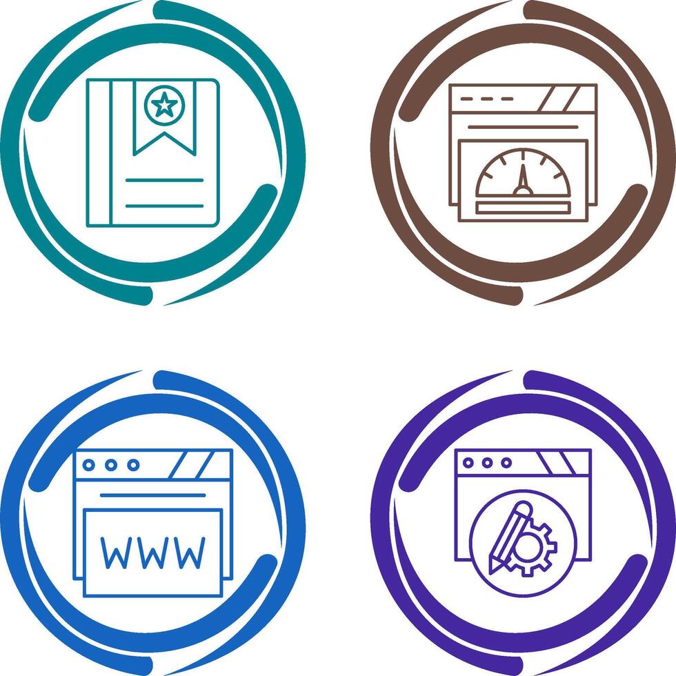 Bookmark and Speedometer Icon vector