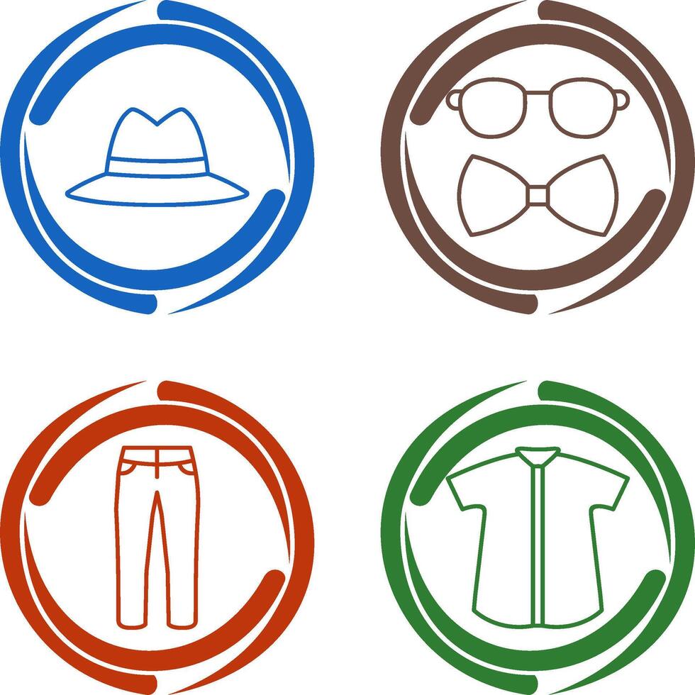 sombrero y hipster estilo icono vector