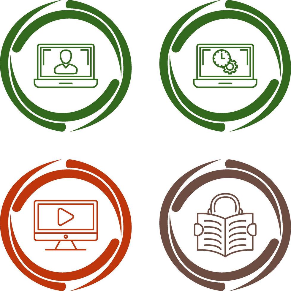 Flex Time and Online Lesson Icon vector