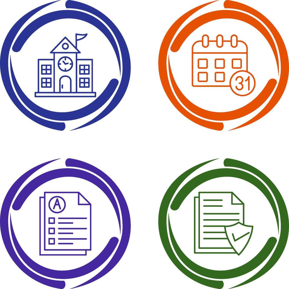 University Campus and Calendar Icon vector