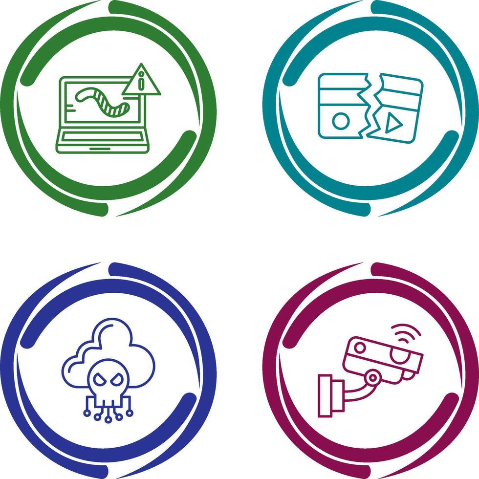 Worm and Broken Icon vector