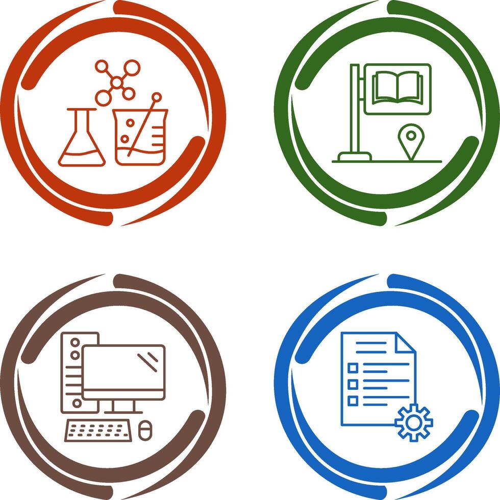 Sign Board and Chemistry Icon vector