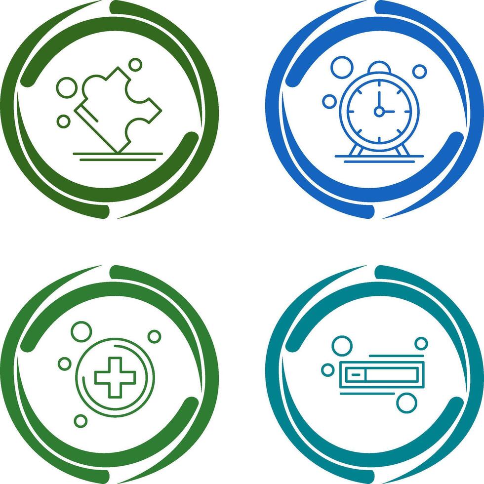 Puzzle and Stop Watch Icon vector