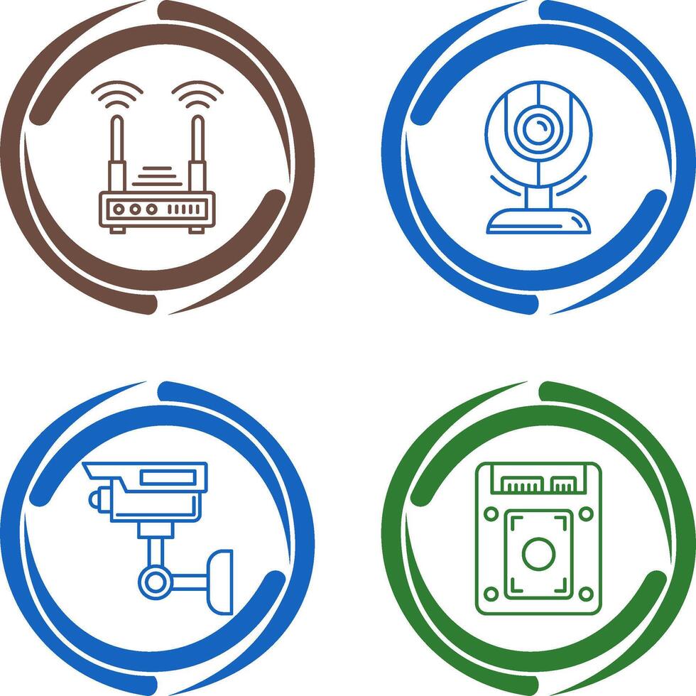 Router and Web Cam Icon vector
