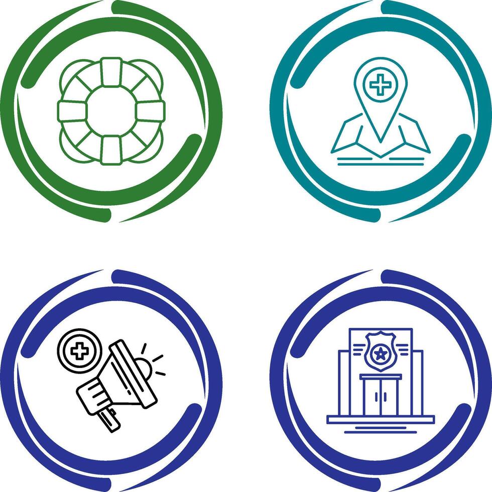 Lifesaver and Location Icon vector
