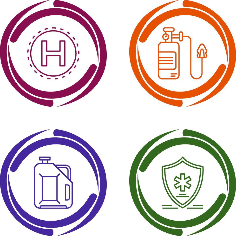 Helipad and Oxygen Icon vector