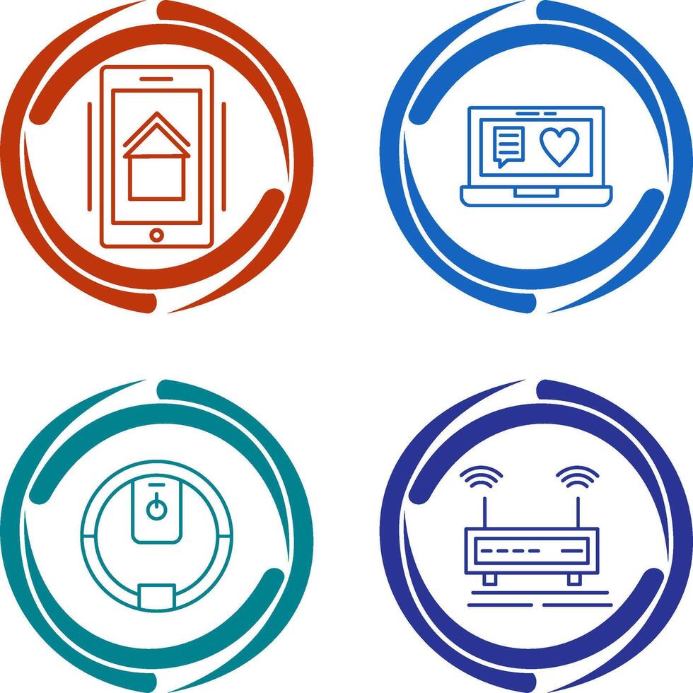 Smart Phone and Chat and Laptop Icon vector